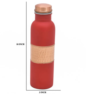 PURE COPPER WATER BOTTLE STYLISH MIDDLE HAMMERED