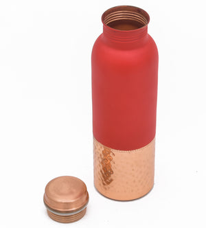 Pure Bottom Hammered Copper Water Bottle  - 950ml