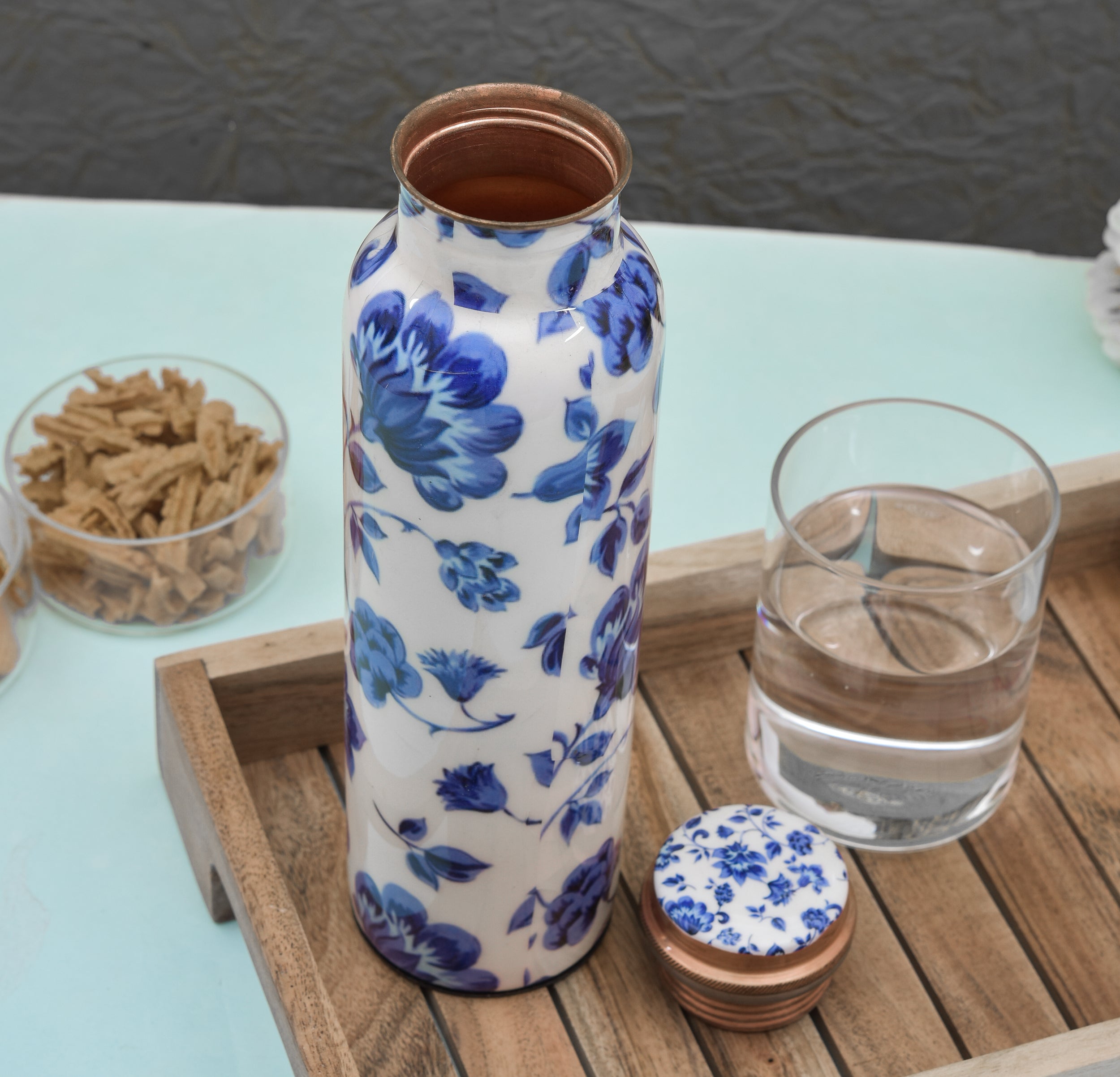 Designer Printed Copper Water Bottle - 1 Litre