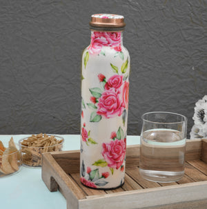 Designer Printed Copper Water Bottle - 1 Litre