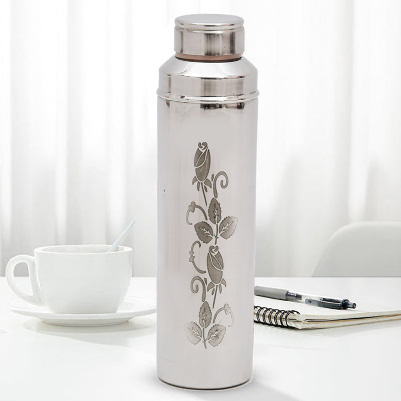 OUTSIDE STAINLESS STEEL AND INSIDE PURE COPPER WATER BOTTLE - 1000ML