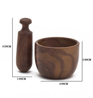 Shisham Wooden Okhali, Mortars & Pestles  5*5 Inch