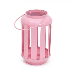 METAL LINING JALI LANTERN - Pink Color