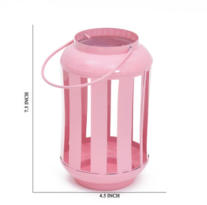 METAL LINING JALI LANTERN - Pink Color