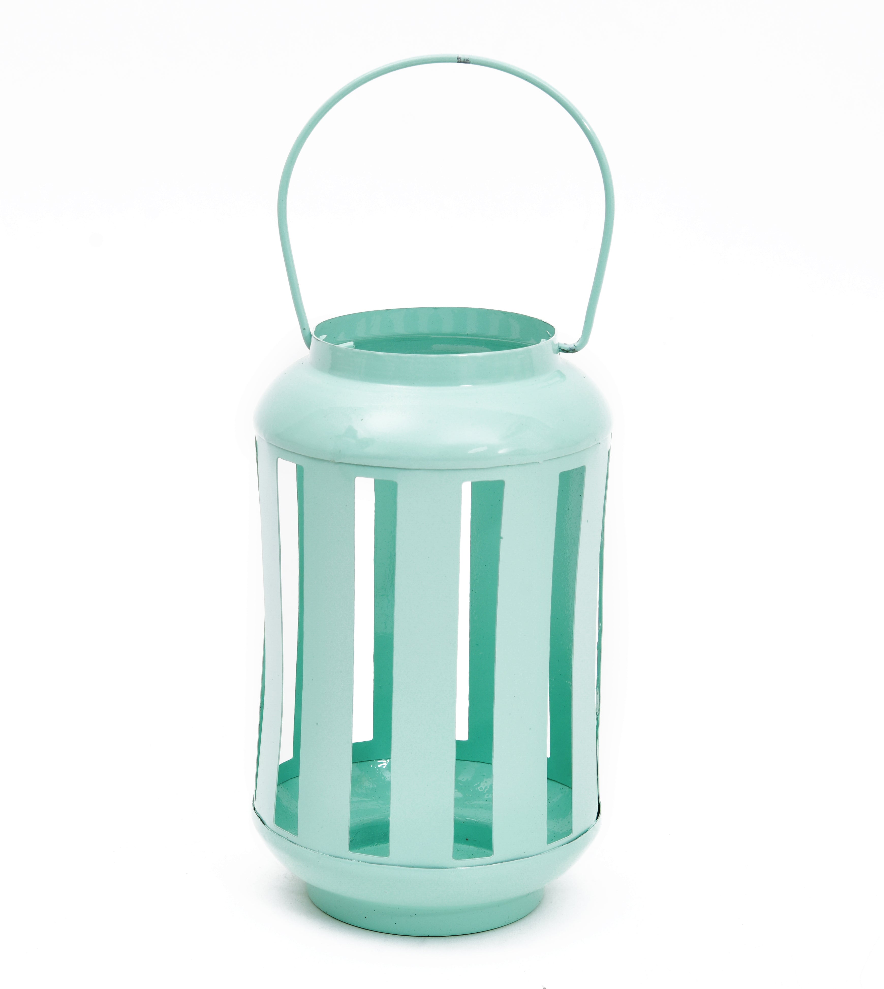 METAL LINING JALI LANTERN - Light Blue Color