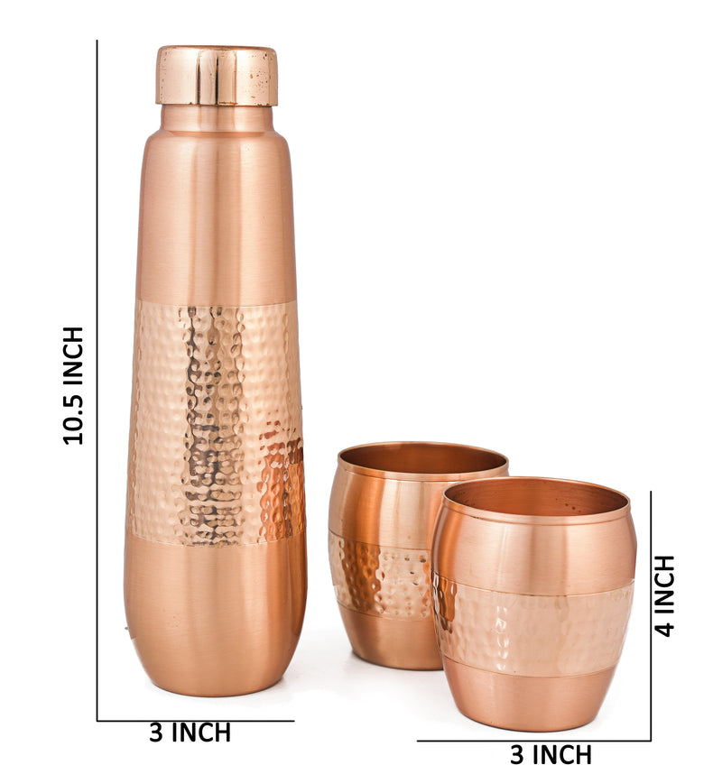 SAPPHIRE COPPER BOTTLE WITH 2 TUMBLER