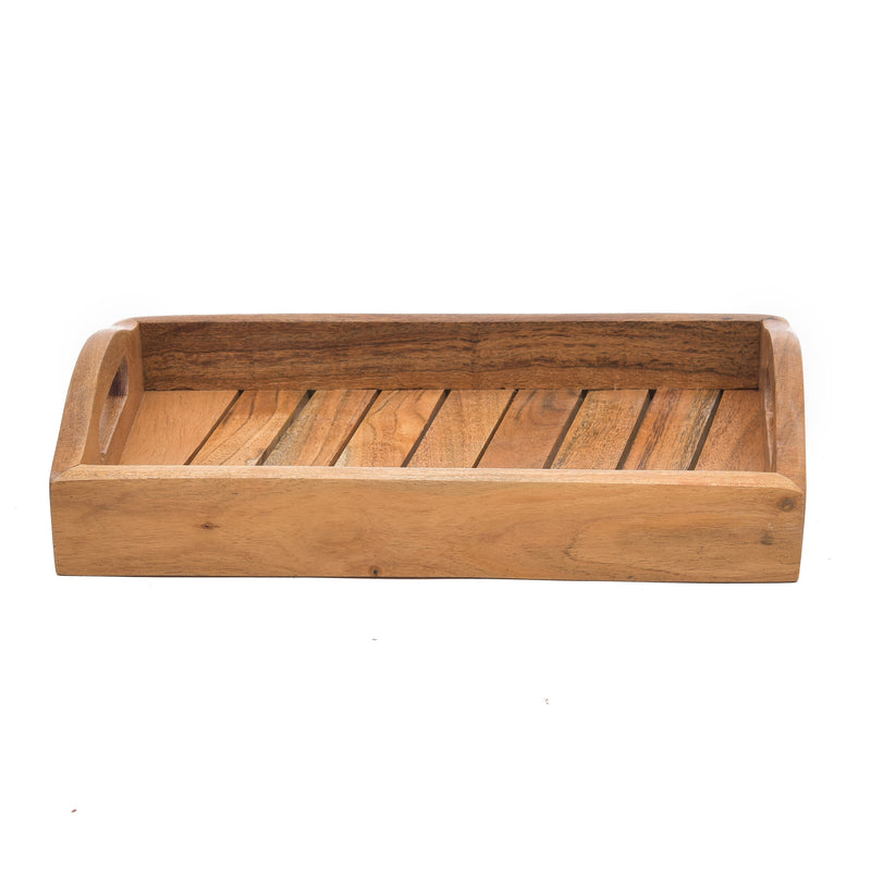 ACACIA WOODEN TAPPER HANDLE TRAY 12*9