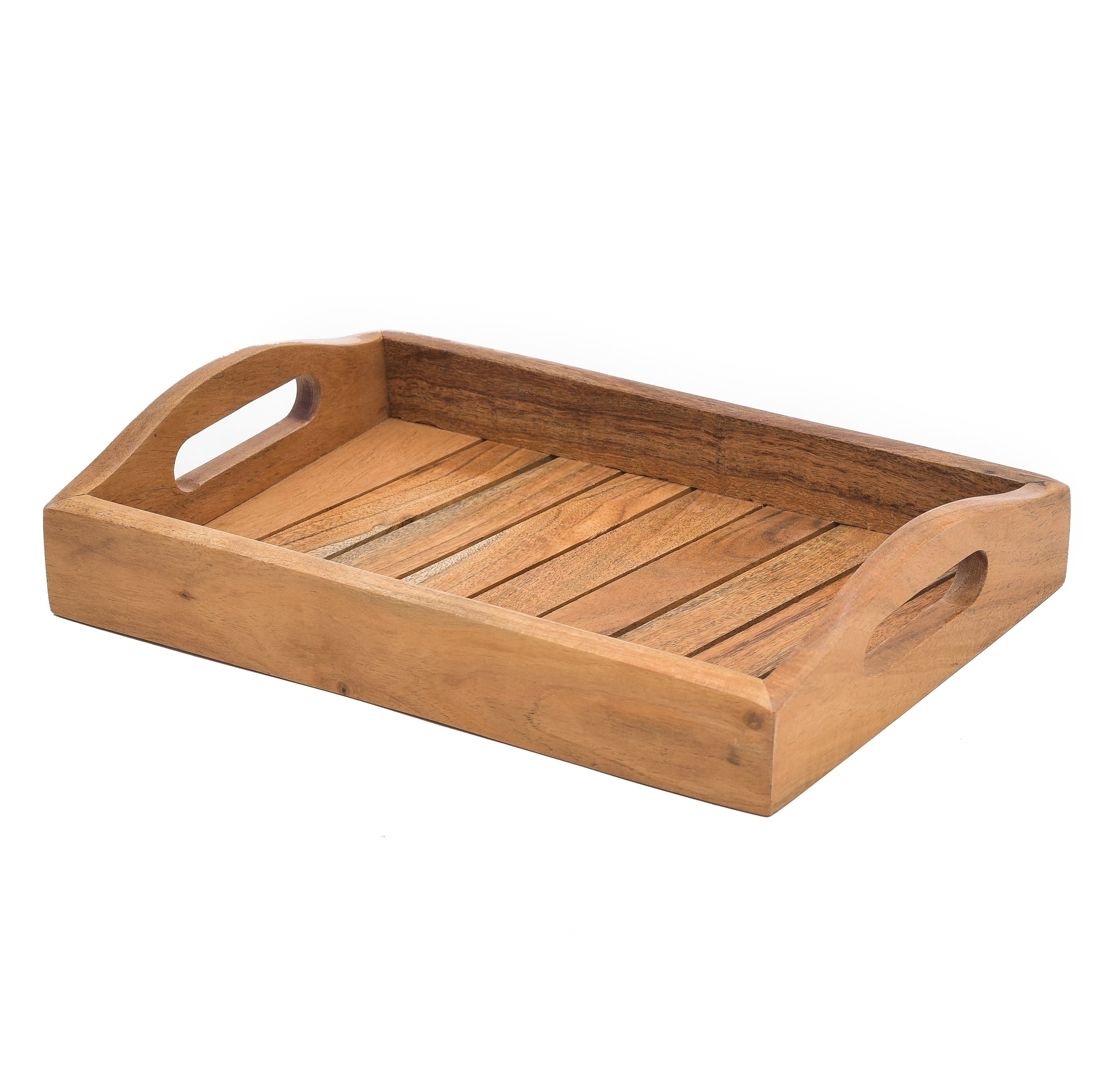 Acacia Wooden Tapper Handle Tray - 12*9 Inch