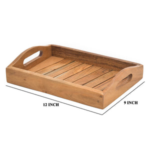 Acacia Wooden Tapper Handle Tray - 12*9 Inch