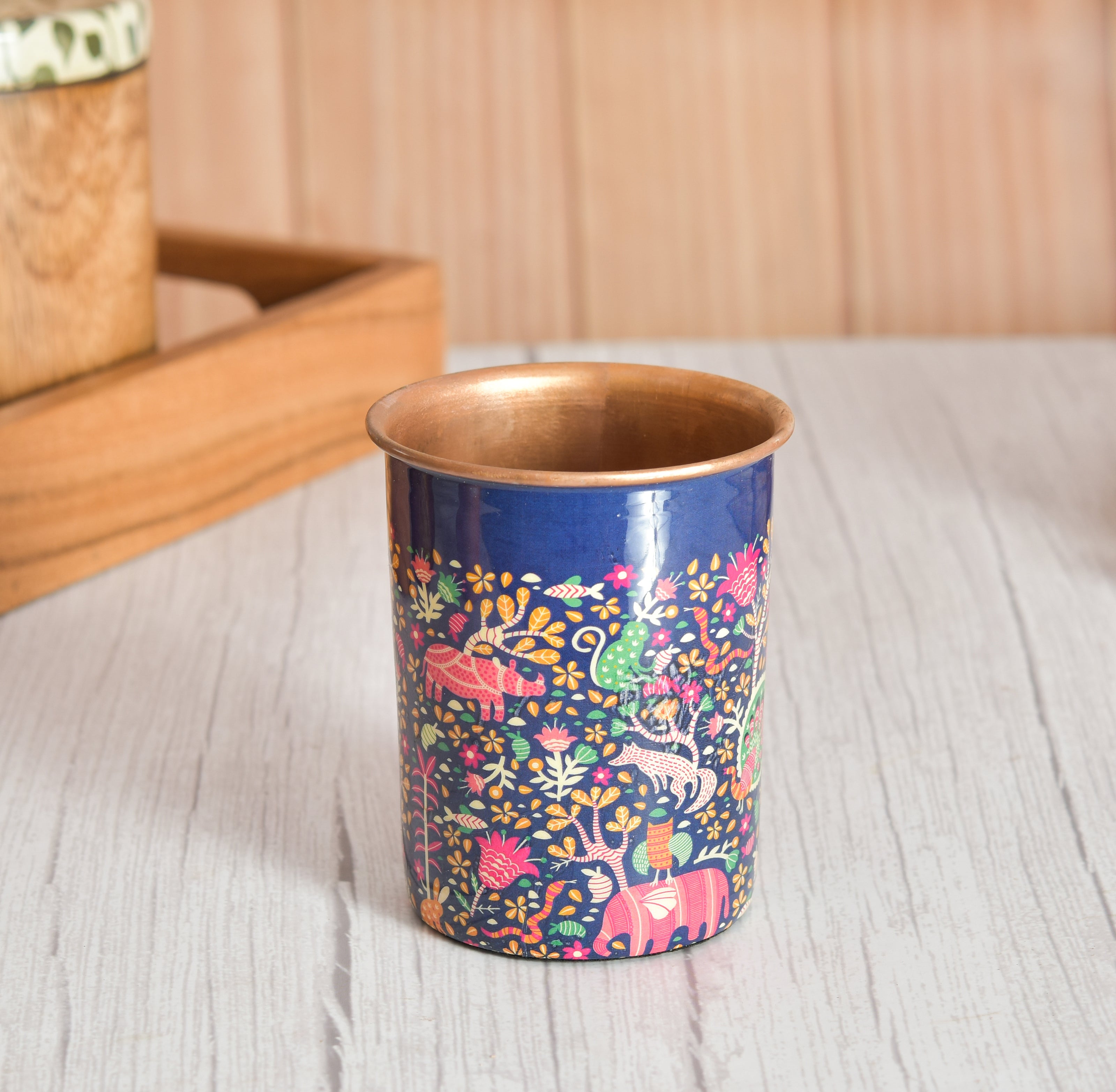 Meena Printed Copper Glasss 250 ml