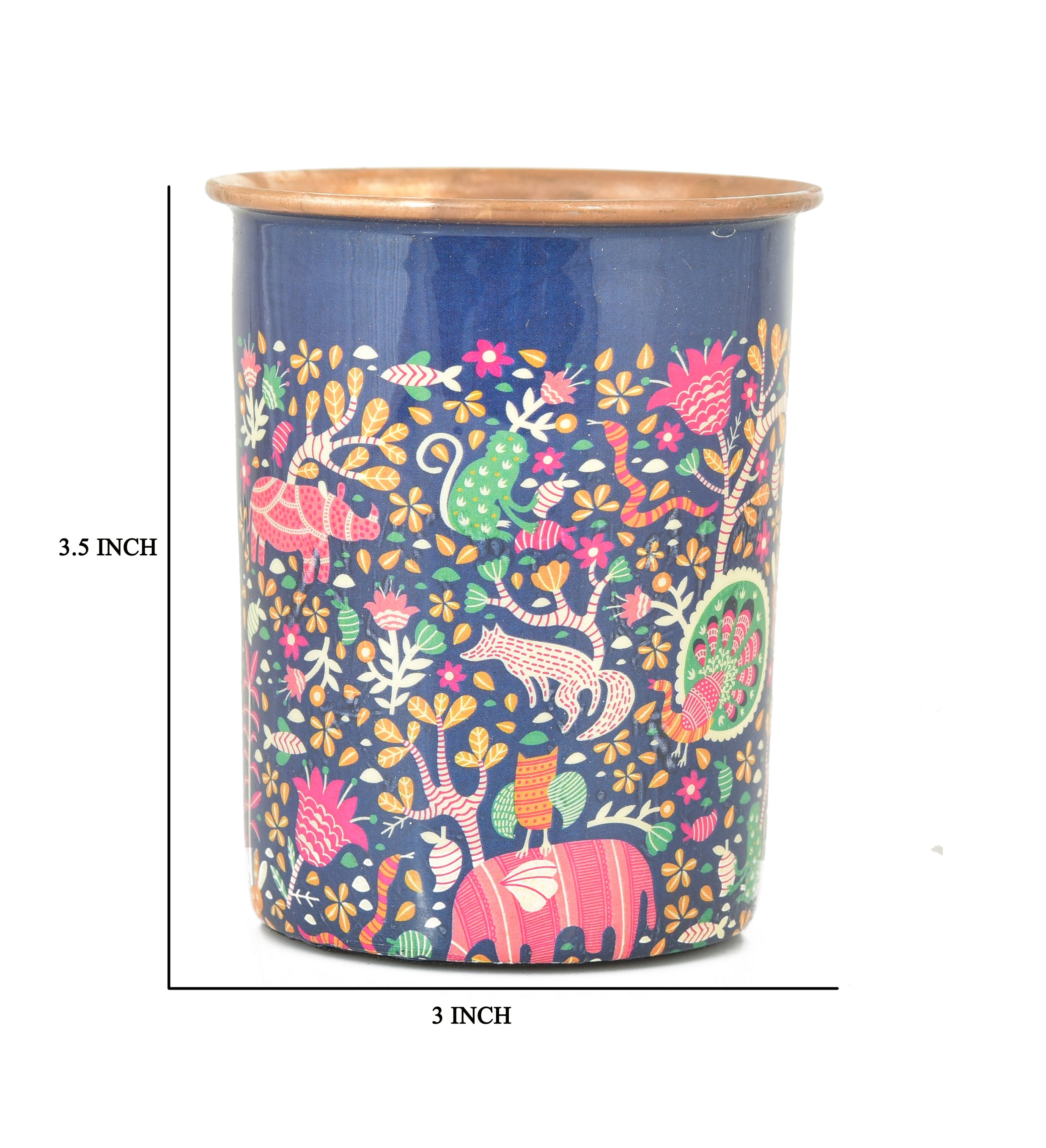 Meena Printed Copper Glasss 250 ml