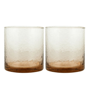 BROWN WHISKEY DRINKWARE GLASS SET OF 2