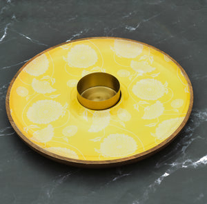 MARIGOLD PRINTED CHIP N DIP PLATTER WITH SS BOWL