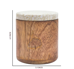 MANGO WOODEN MULTI PRINTED LID JAR