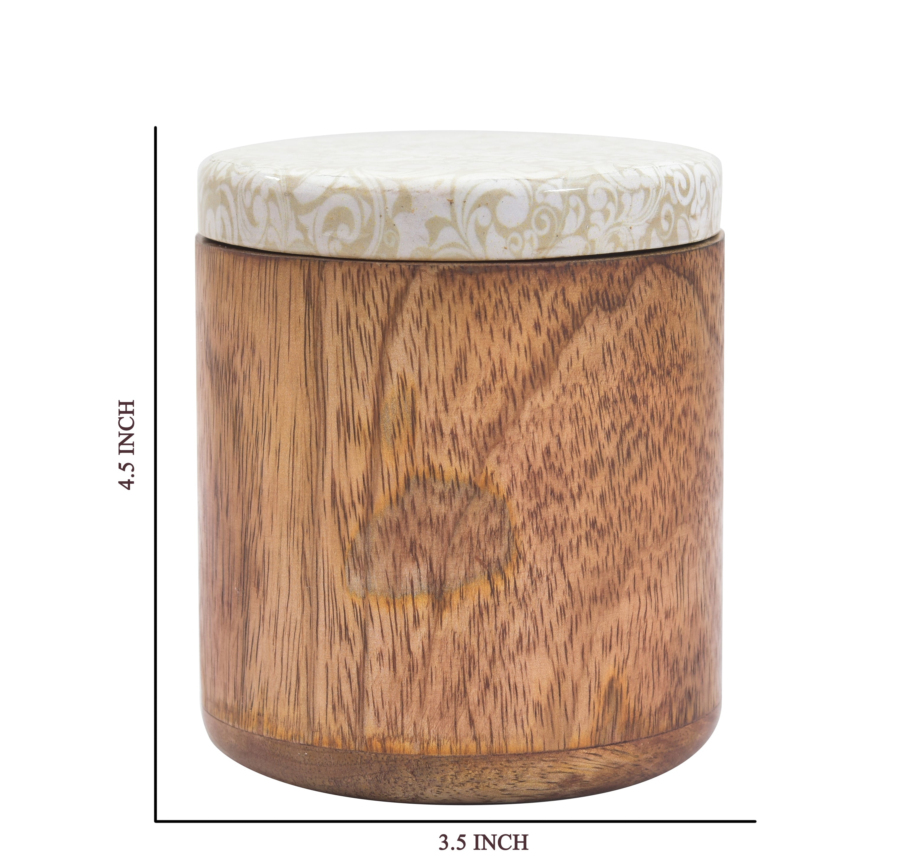 MANGO WOODEN MULTI PRINTED LID JAR