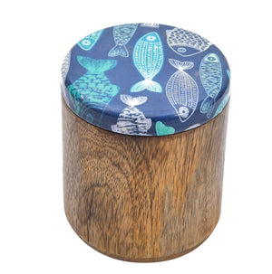 MANGO WOODEN MULTI PRINTED LID JAR