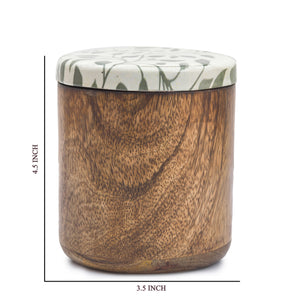 MANGO WOODEN MULTI PRINTED LID JAR