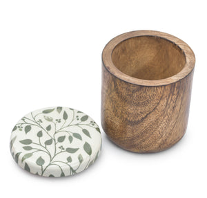 MANGO WOODEN MULTI PRINTED LID JAR