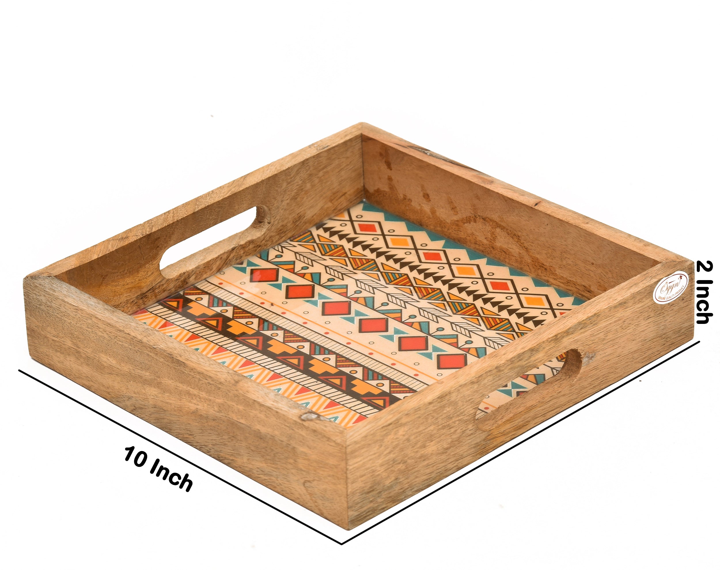 Yellow Meena Wooden Tray