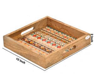 Yellow Meena Wooden Tray