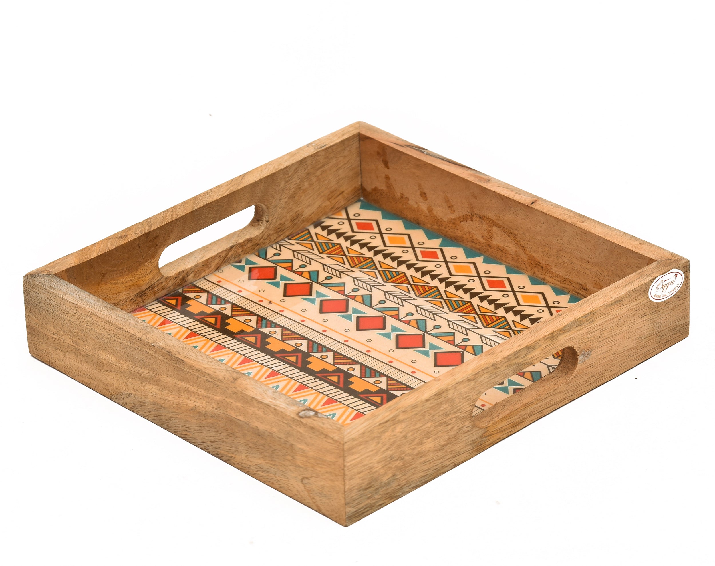 Yellow Meena Wooden Tray