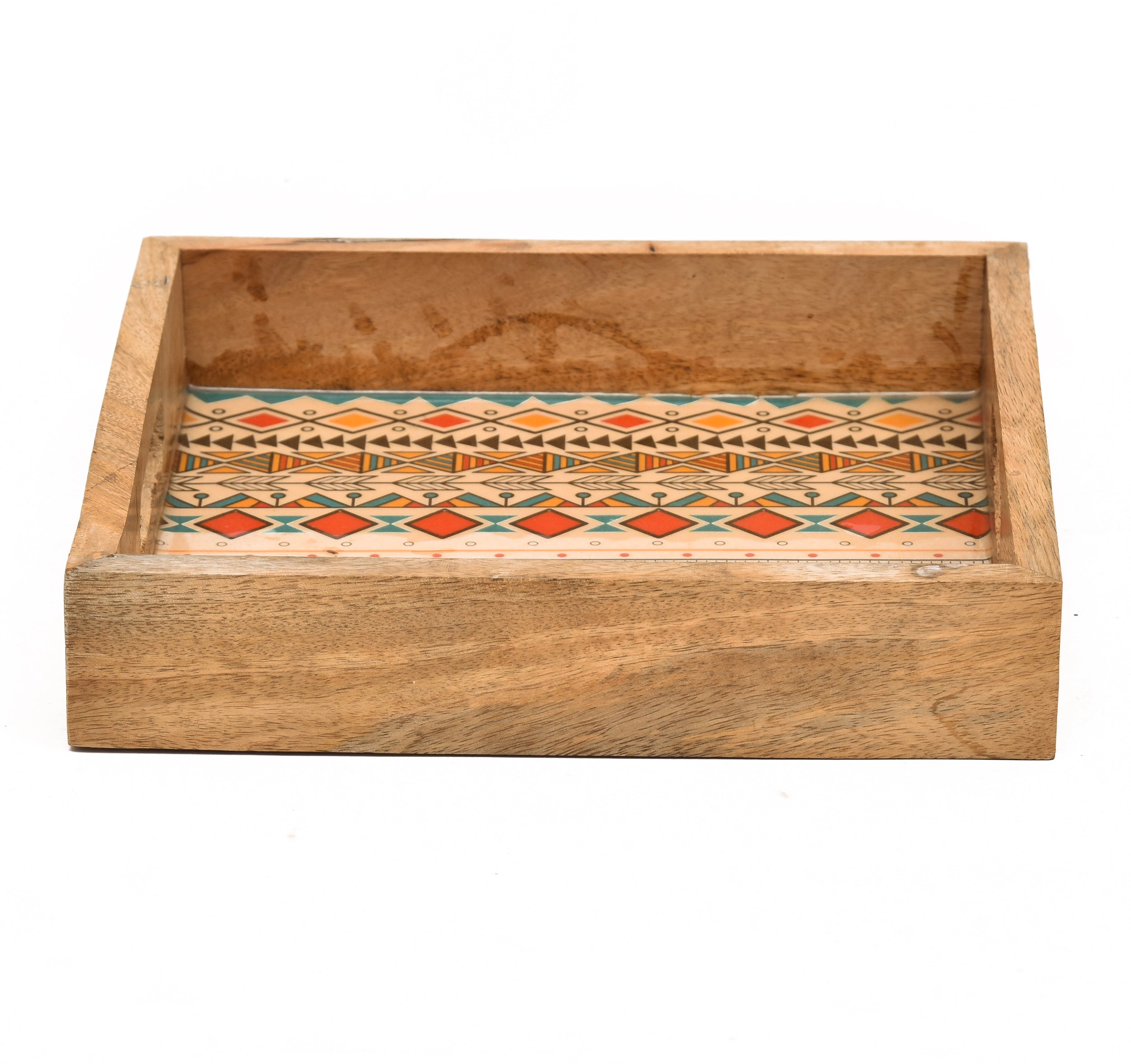 Yellow Meena Wooden Tray