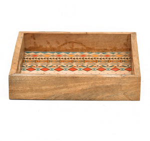 Yellow Meena Wooden Tray