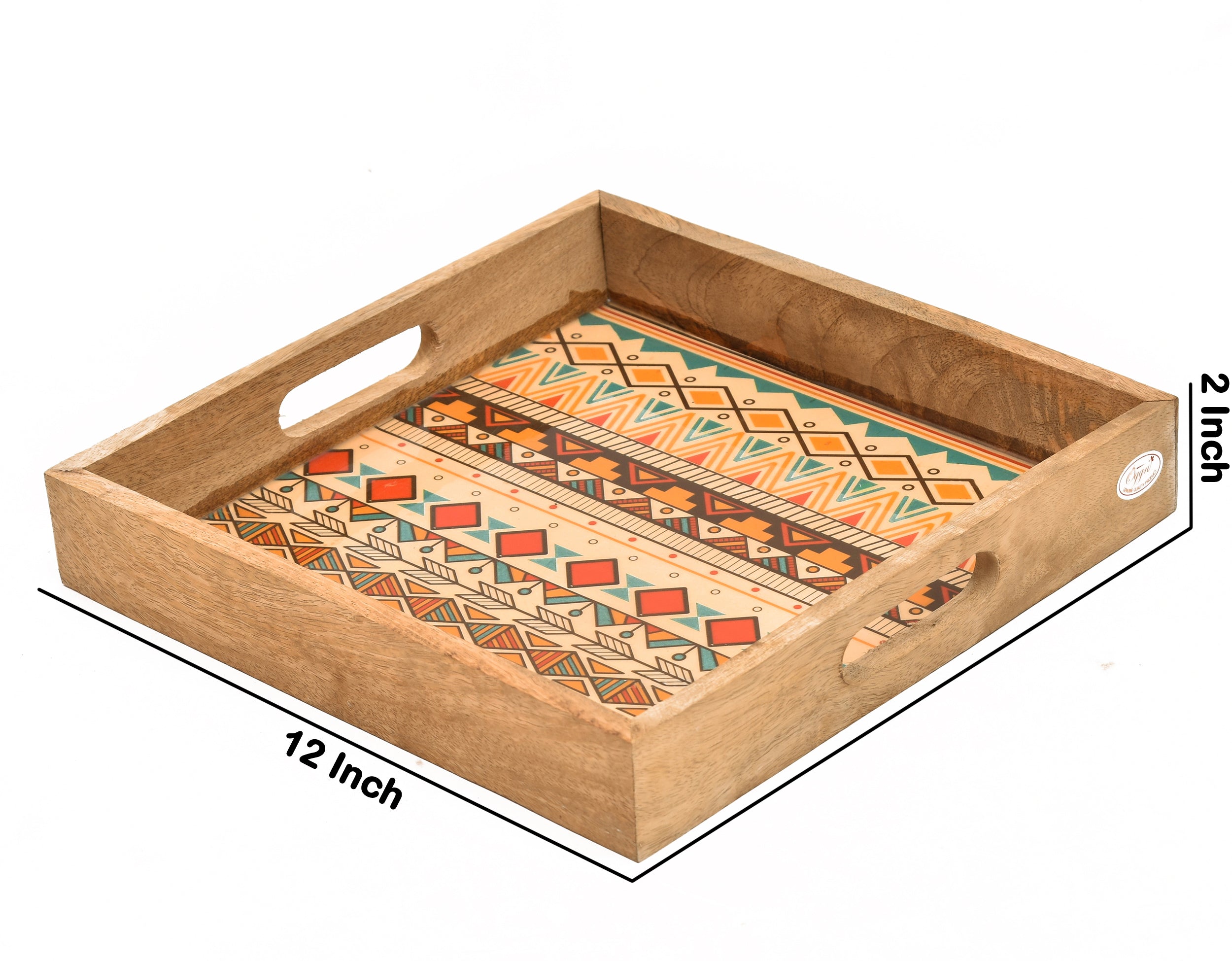 Yellow Meena Wooden Tray