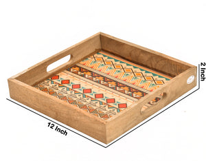 Yellow Meena Wooden Tray