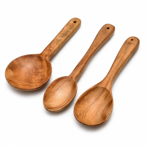 NEEM WOOD NON-FRY SERVING SPATULA SET OF 3