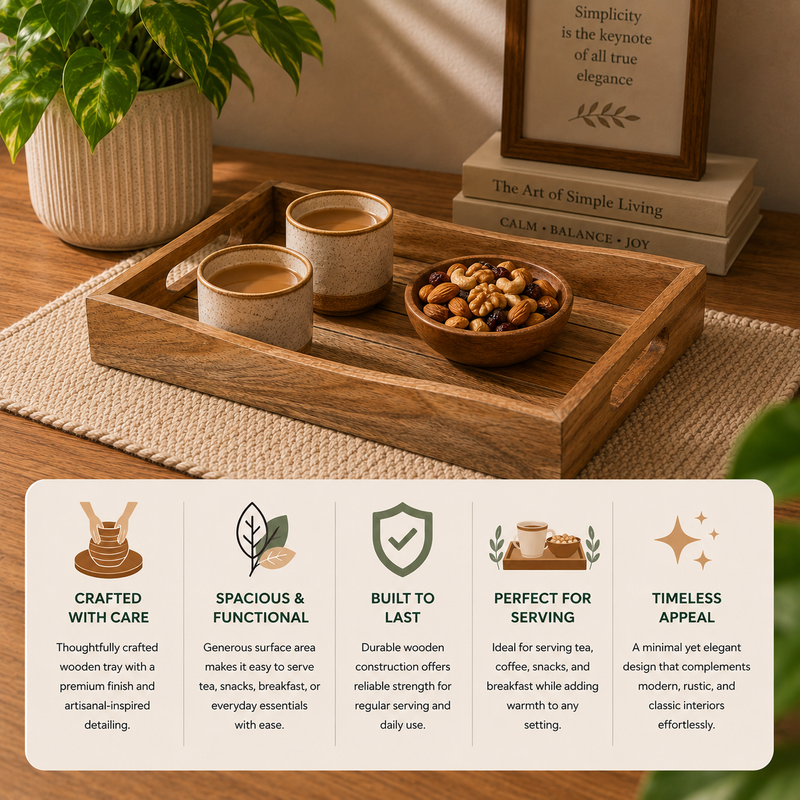 Wooden Tray With Live-edge  - 12*8 Inch