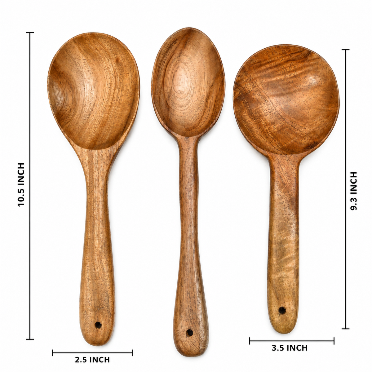 NEEM WOOD NON-FRY SERVING SPATULA SET OF 3