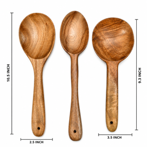 NEEM WOOD NON-FRY SERVING SPATULA SET OF 3