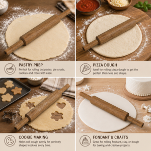 ROLLING STAR ACACIA WOODEN BELAN & ROLLING PIN
