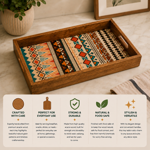 Yellow Meena Wooden Tray