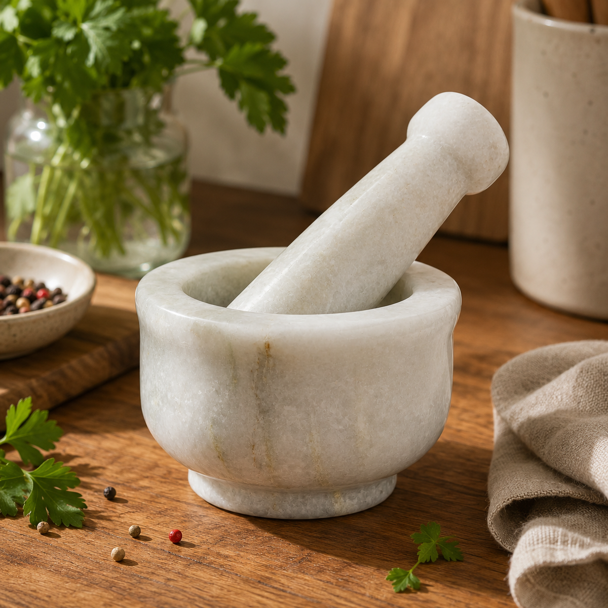 MARBLE OKHALI SET & MORTAR & PESTLE 4*2.5
