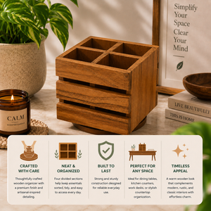 ACACIA WOODEN DESK ORG. 4 CP