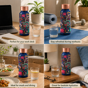 Meena Copper Water Bottle - 500 Ml