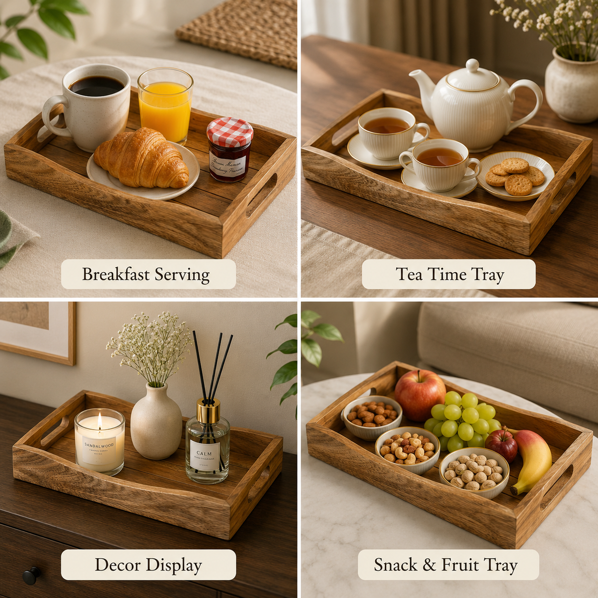 Wooden Tray With Live-edge  - 12*8 Inch
