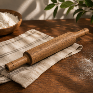 ROLLING STAR ACACIA WOODEN BELAN & ROLLING PIN