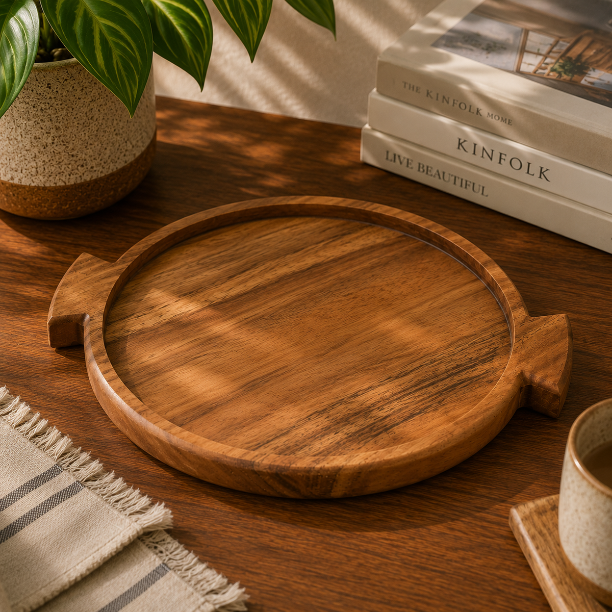DOUBLE HANDLE PLATTER 14*12