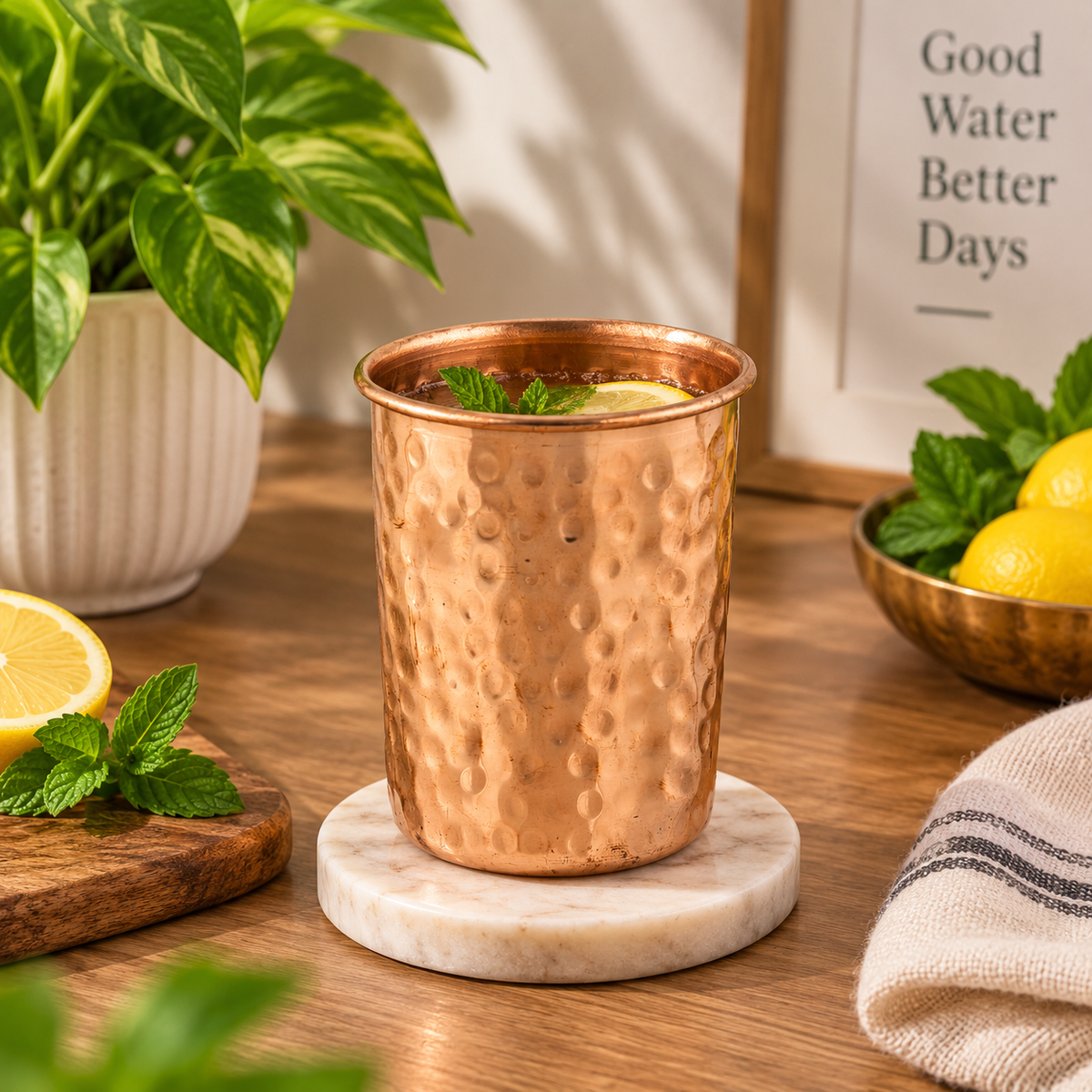 SUTRA COPPER HAMMERED GLASS 250 ML