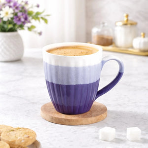Sanjeev Kapoor by OGGN Glam Blue And White Design Stoneware, Ceramic Coffee Mug (300 ml)