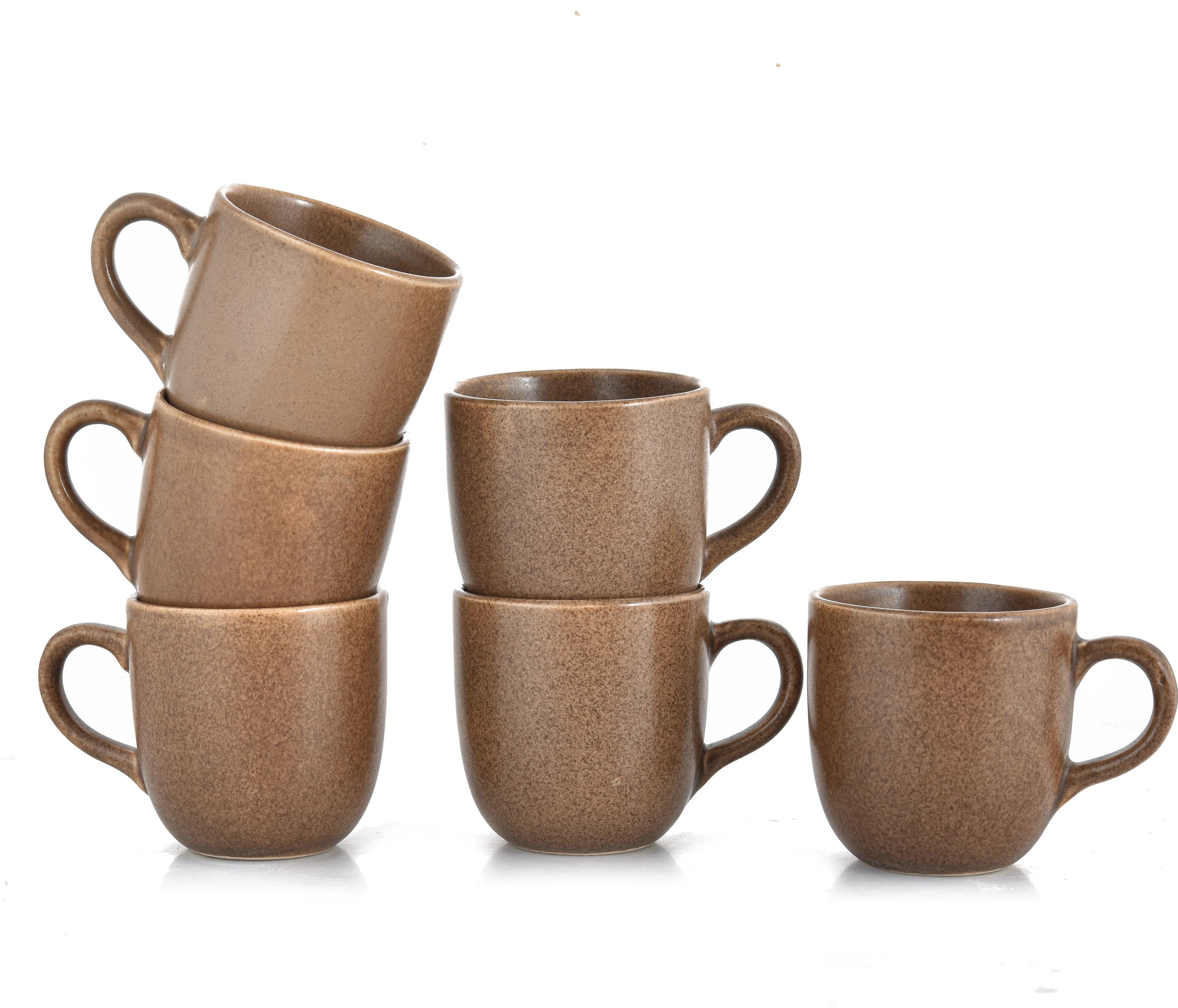 Ceramic RT Matt Finish Tea Cup Set of 6 - Sanjeev Kapoor by OGGN