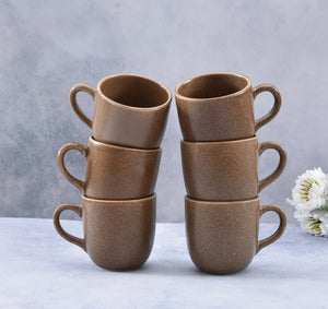 Ceramic RT Matt Finish Tea Cup Set of 6 - Sanjeev Kapoor by OGGN