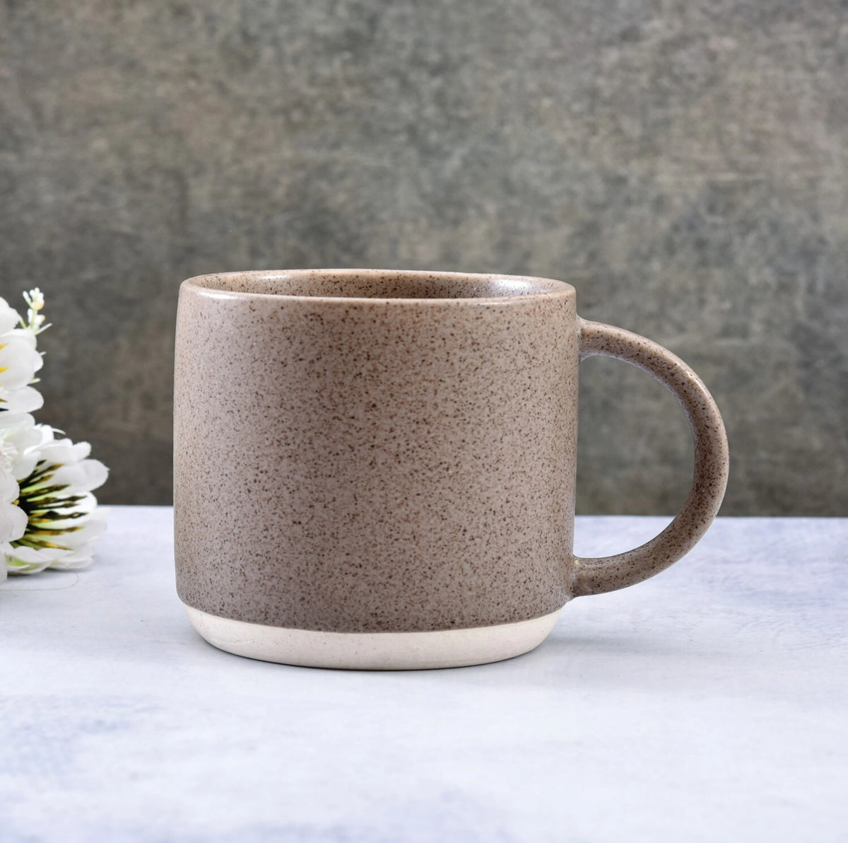 Sanjeev Kapoor by OGGN Pack of 2 Ceramic PP Milk Mug Matt Finish 300 ml (Brown, Cup)