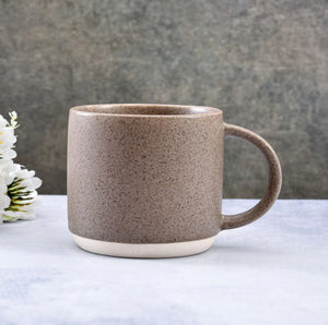 Sanjeev Kapoor by OGGN Pack of 2 Ceramic PP Milk Mug Matt Finish 300 ml (Brown, Cup)