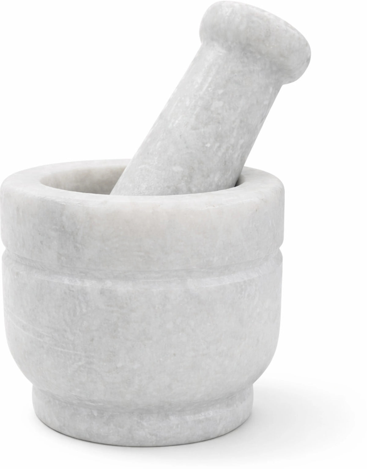 Sanjeev Kapoor by OGGN Heavy Duty Marble Mortar and Pestle Set (12.5*7.5 cm , White) Marble Masher (Pack of 1)