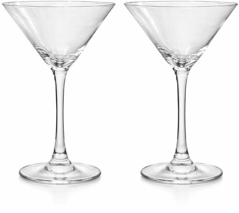 Classic Martini Cocktail Glasses – Set of 2 - (250 ml, Transparent)