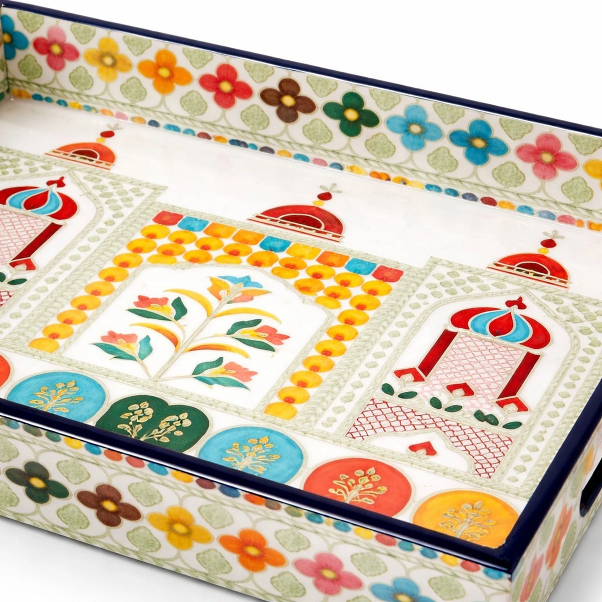 Sanjeev Kapoor by OGGN Flower MDF Printed Tray 12*8 Tray Serving Set